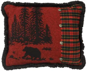 Wooded River Bear Wool Pillow