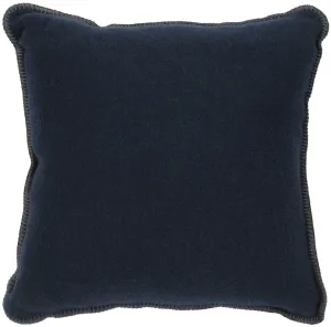 Wooded River Solid Midnight Wool Pillow