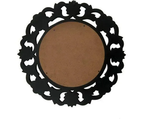 Wooden Antique With Handicraft Work Fancy Design Mirror