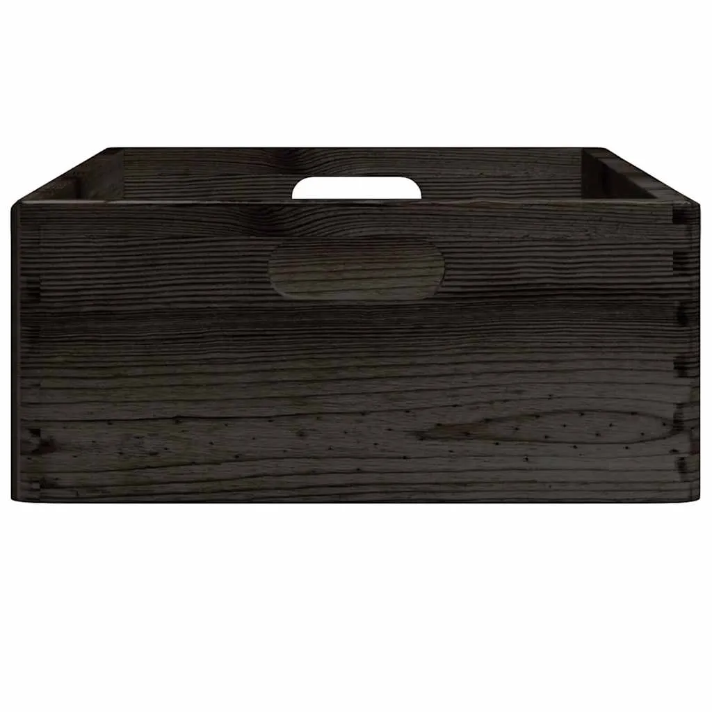 Wooden Box with Handles Black 40x30x13 cm Solid Wood Pine