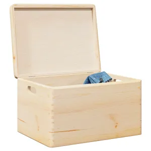 Wooden Box with Lid and Handles 40x30x23 cm Solid Wood Pine