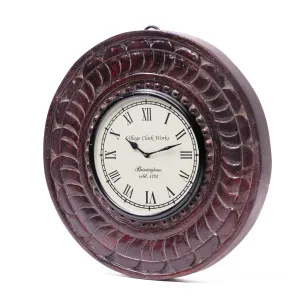 Wooden carved wheel clock