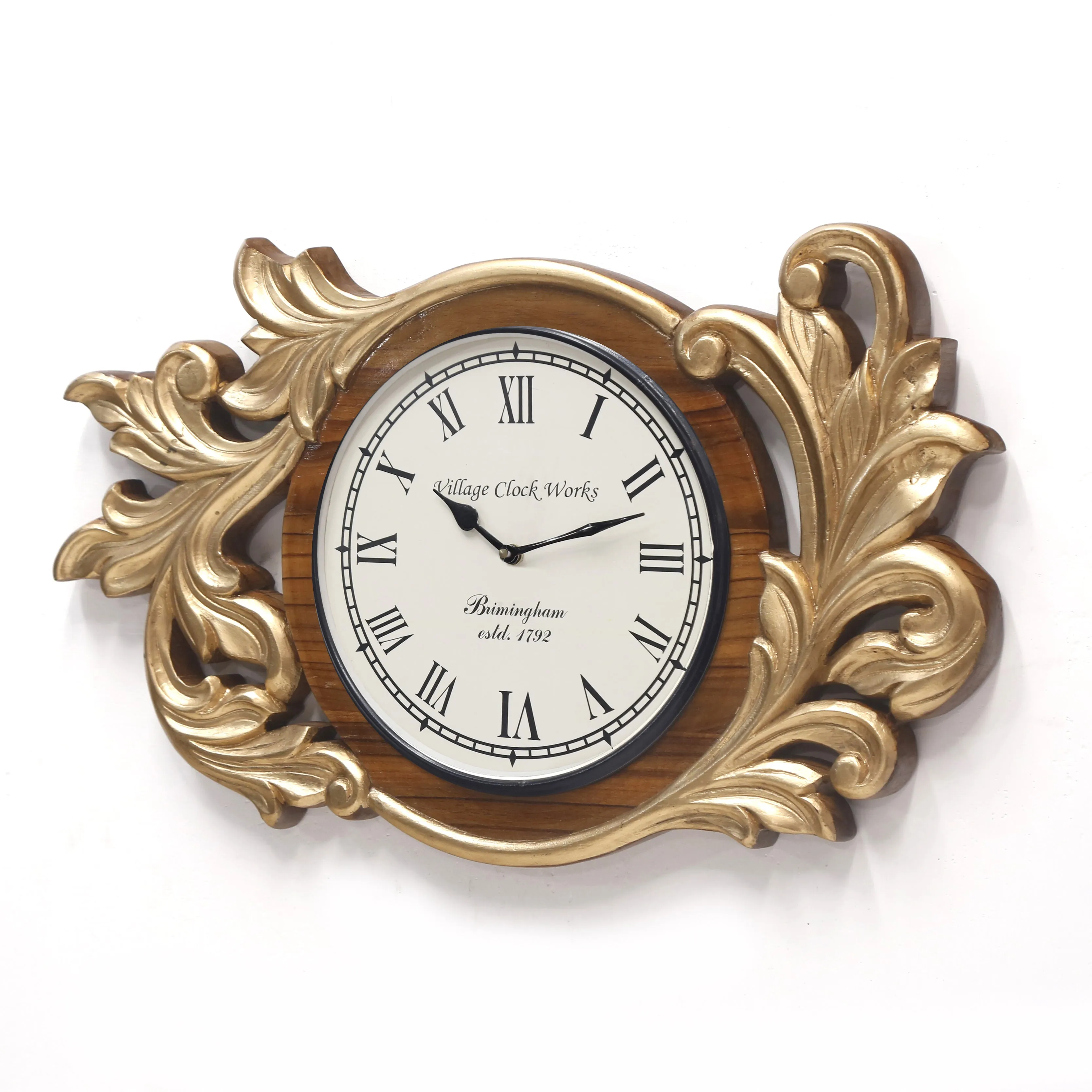 Wooden Detail Clock – Leaf (Ground)