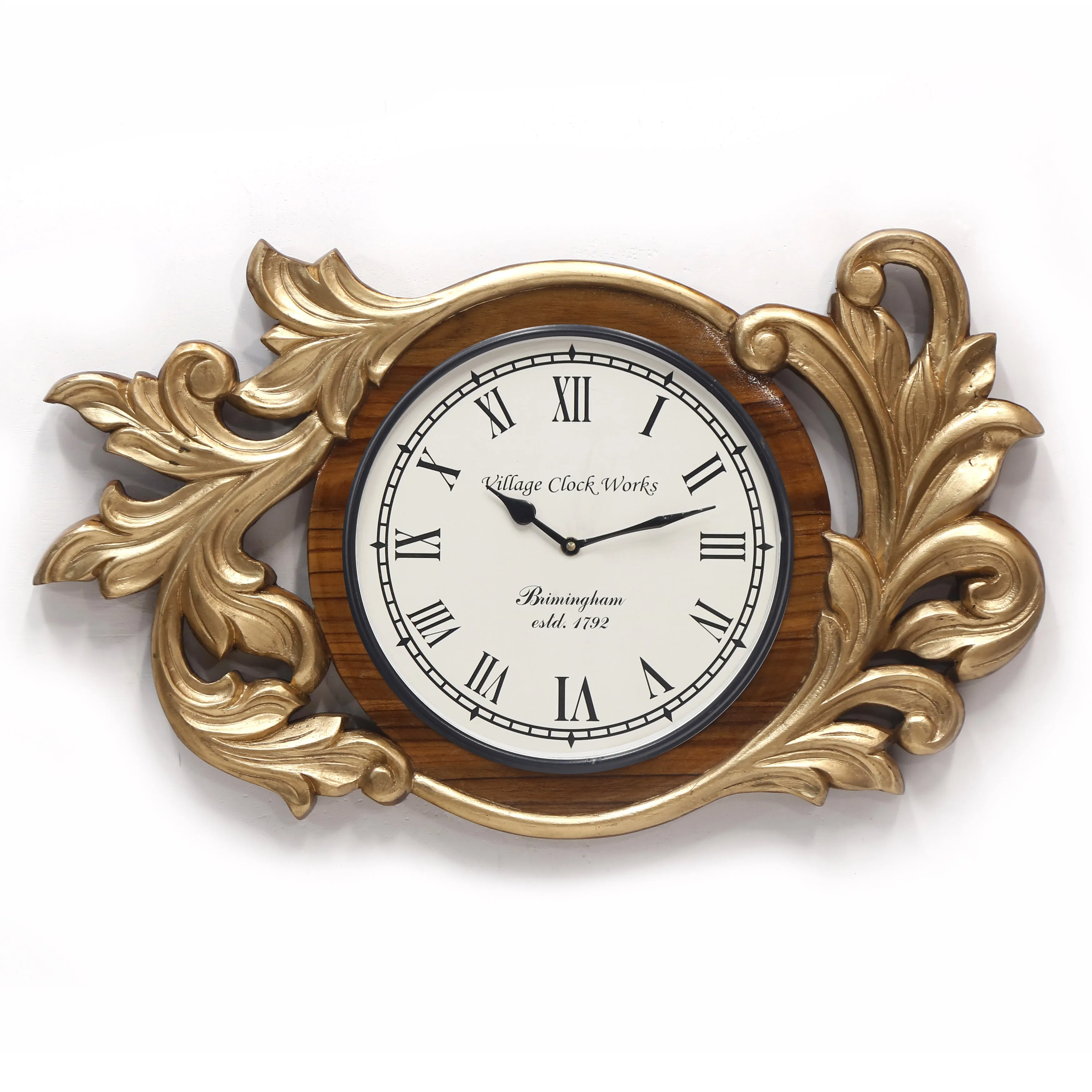 Wooden Detail Clock – Leaf (Ground)