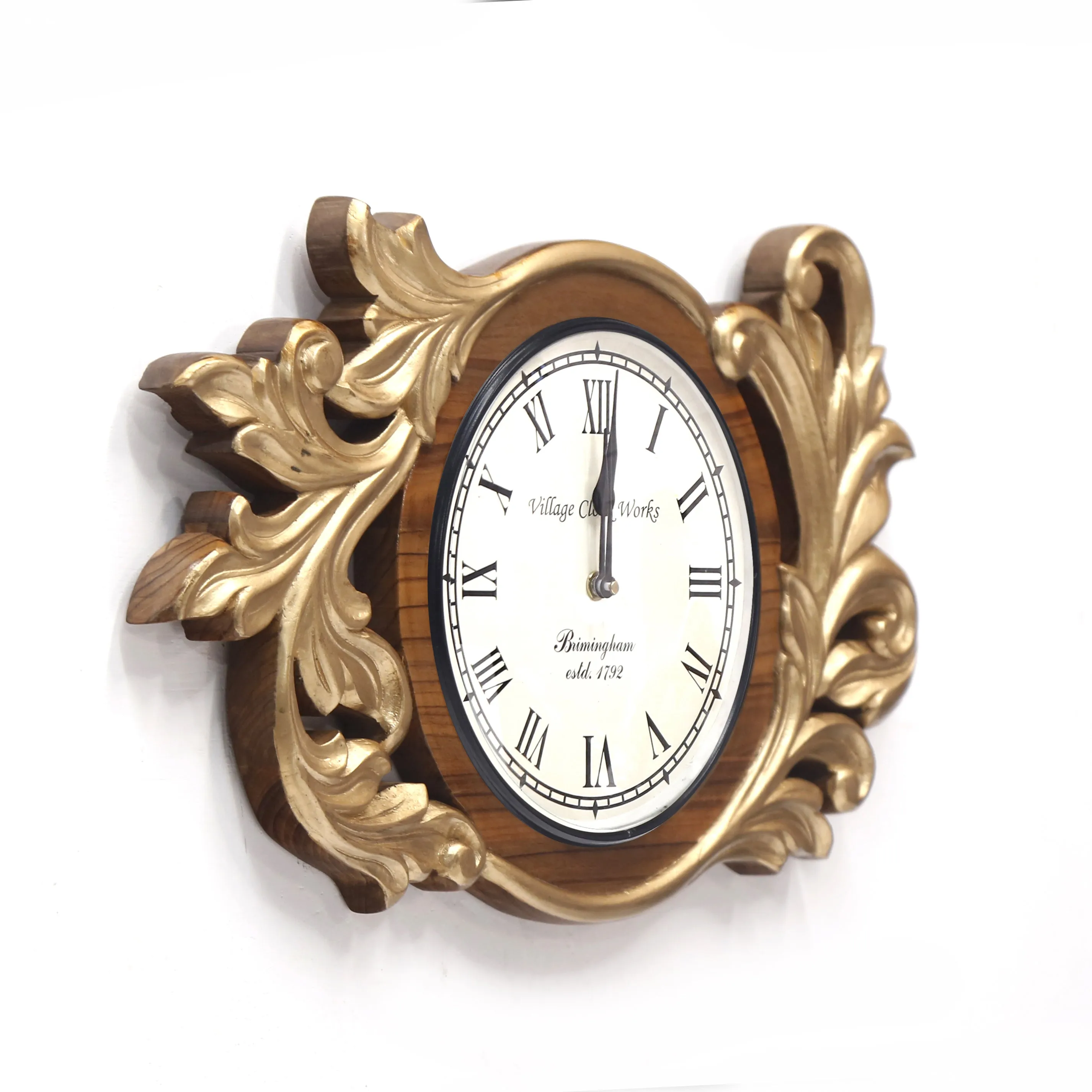 Wooden Detail Clock – Leaf (Ground)