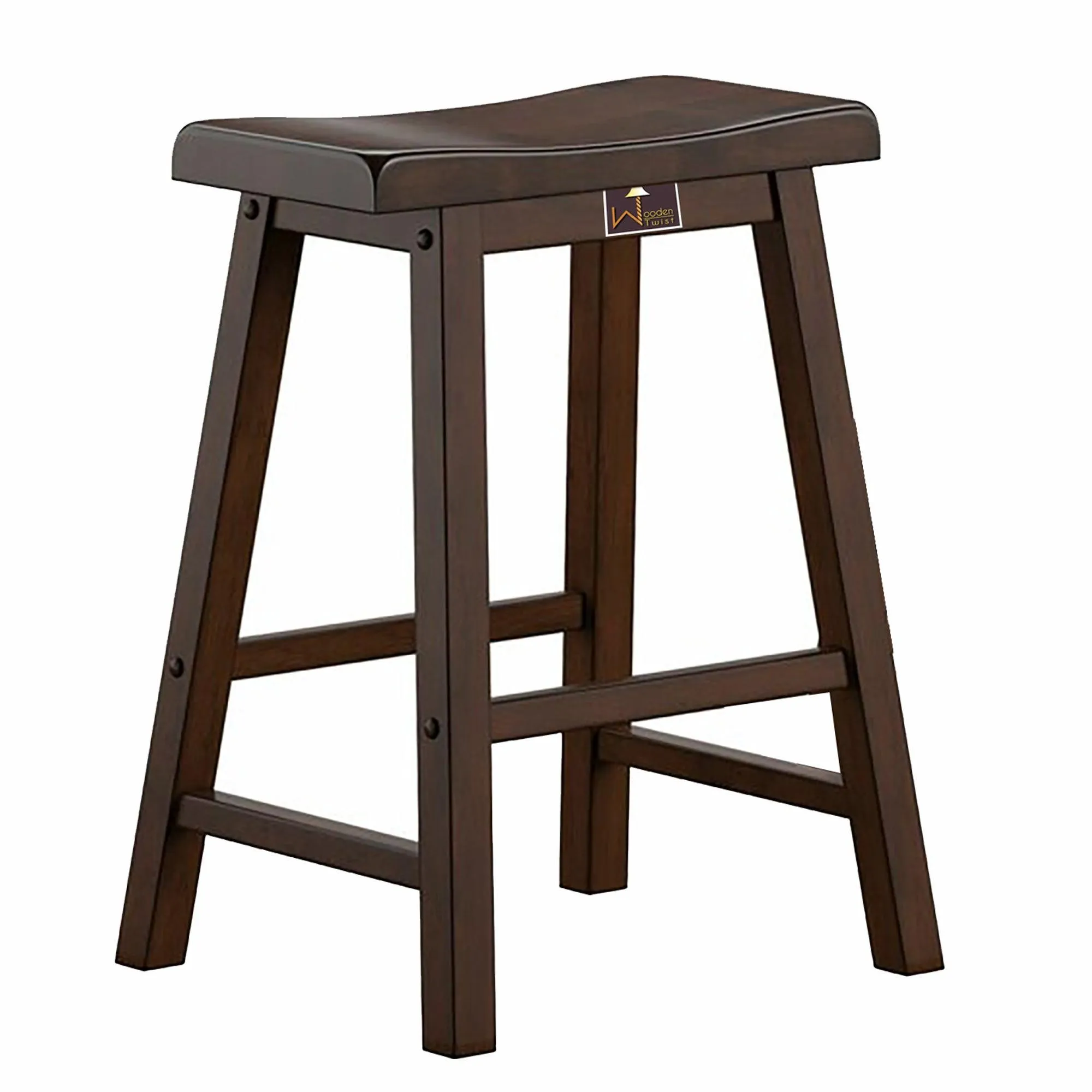 Wooden Twist Classic Solid Wood Counter Bar Stool