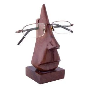 Wooden Twist Nose Shaped Spectacle Holder Specs Stand For Office Desktop