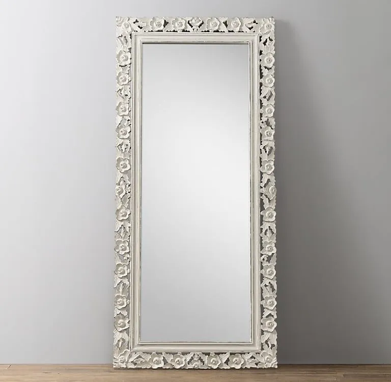 WoodIdea Wood Mirror Frame White wosh 72 X 30 Inch Only Frame with Out Mirror