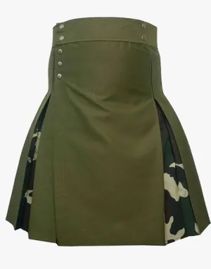 WOODLAND CAMO AND OLIVE GREEN HYBRID KILT