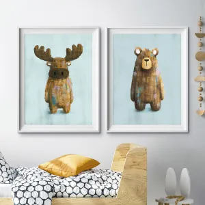 Woodland Moose & Bear Nursery Prints Set Of 2