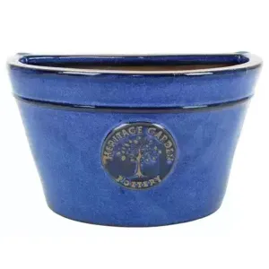 Woodlodge 20cm Blue Edwardian Glazed Wall Planter