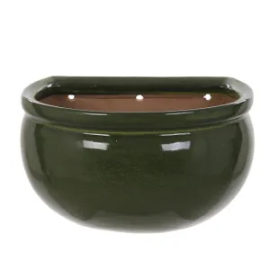 Woodlodge 34cm Green Glazed Blossom Wall Pot