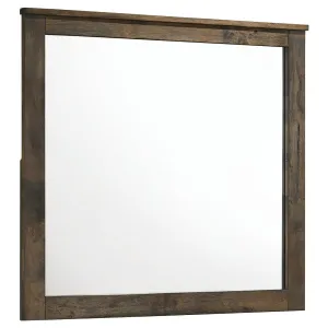 Woodmont Rectangle Dresser Mirror Rustic Golden Brown