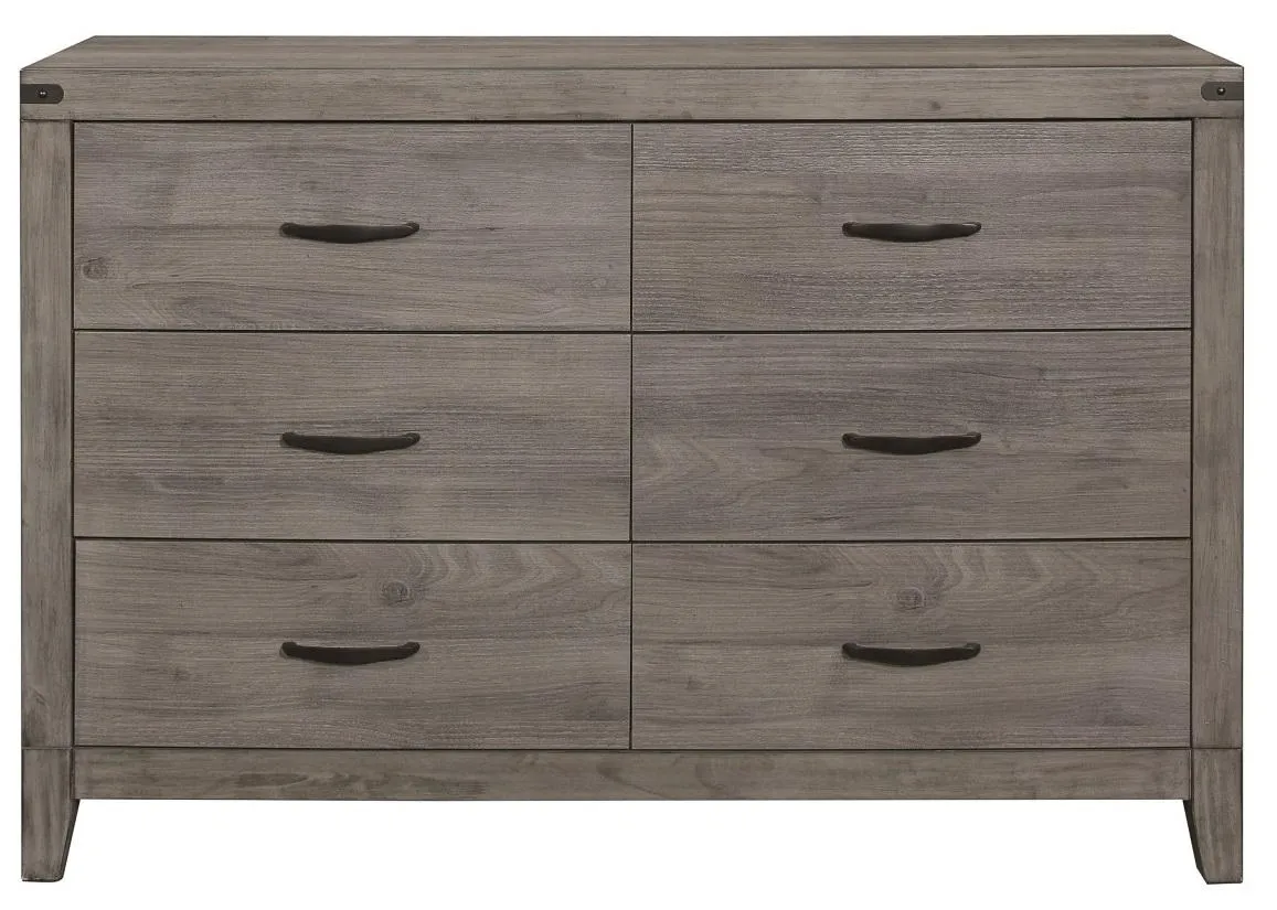 Woodrow 6 Drawer Dresser in Gray 2042-5