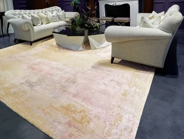 Wool & Silk CGS05 Shale/Dusky Rose Rug