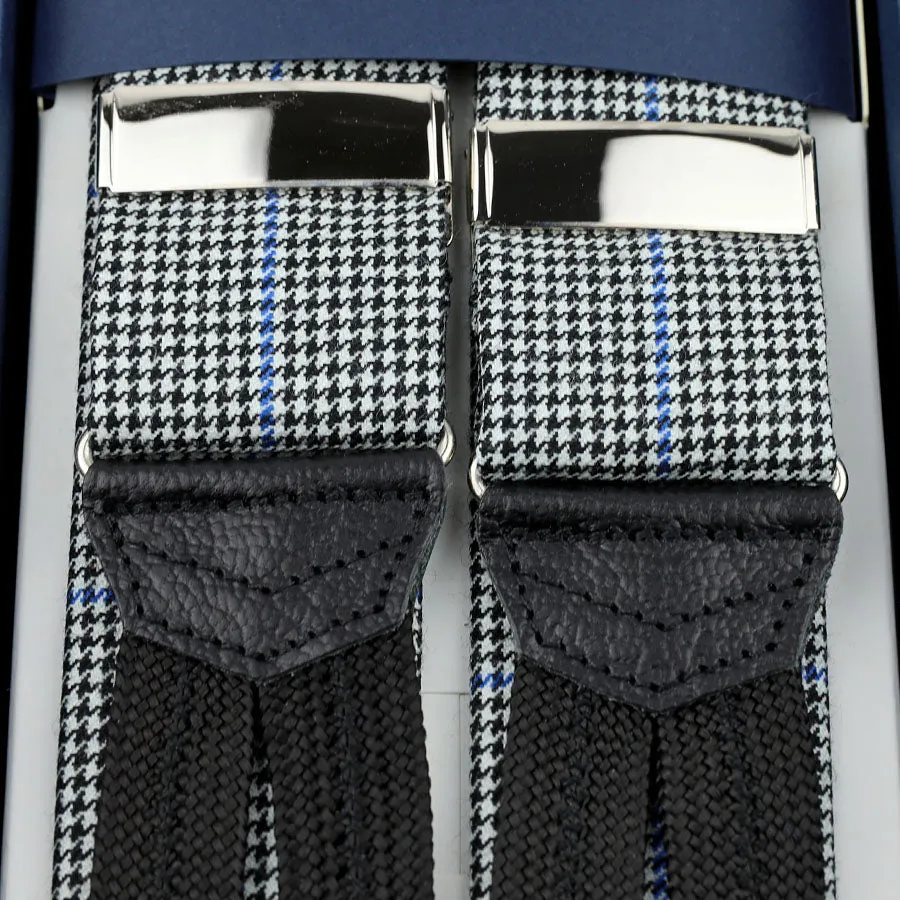 Wool Braces - Grey Houndstooth