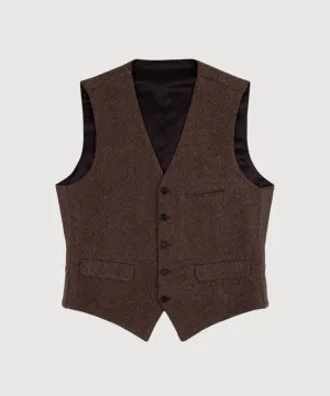 Wool Cashmere Herringbone Vest