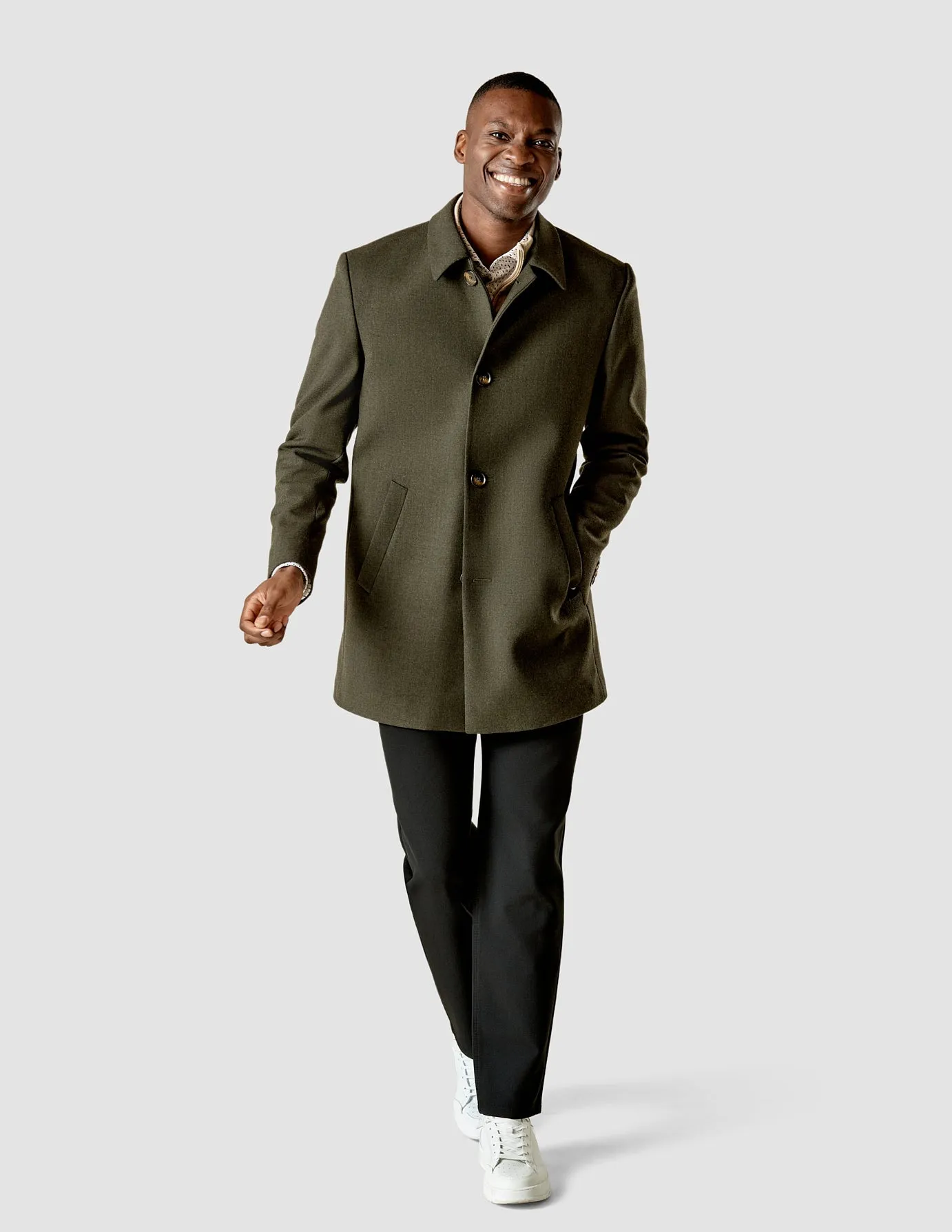 Wool Coat Green Melange