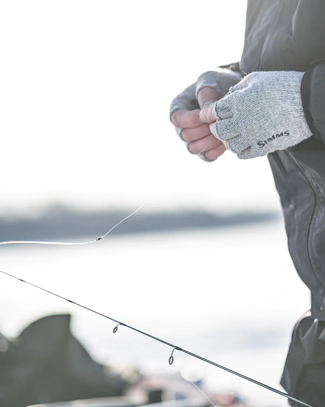 Wool Half-Finger Gloves - Steel