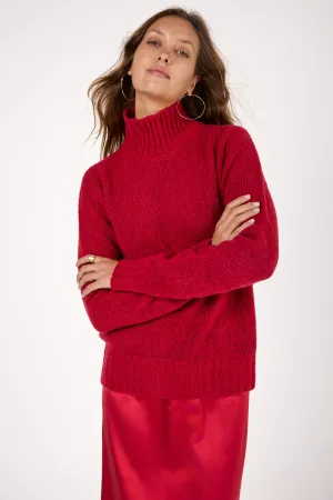 Wool Knit Sweater in Rosso