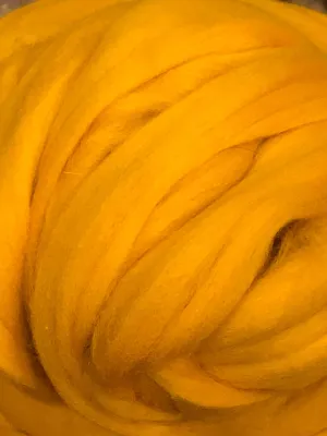 Wool Roving , Amber Golden Yellow- Spin into Yarn, Needle Felt wet felt all Crafts, spinning wool, felting wool, Spin Fiber