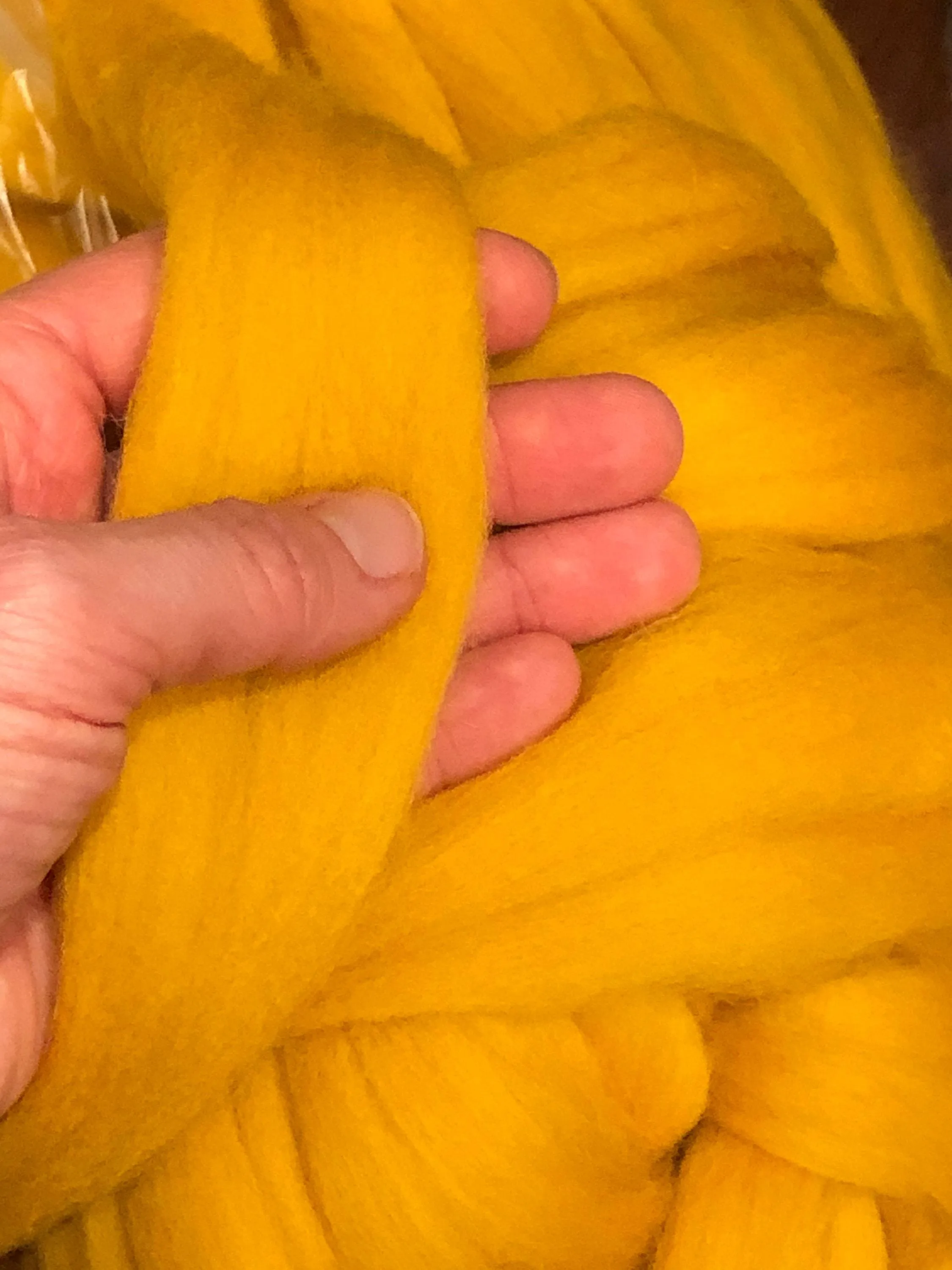 Wool Roving , Amber Golden Yellow- Spin into Yarn, Needle Felt wet felt all Crafts, spinning wool, felting wool, Spin Fiber