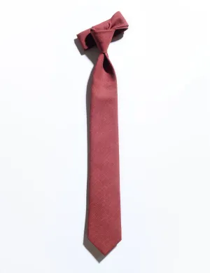 Wool Silk/Linen Tropical Tie in Sienna Red