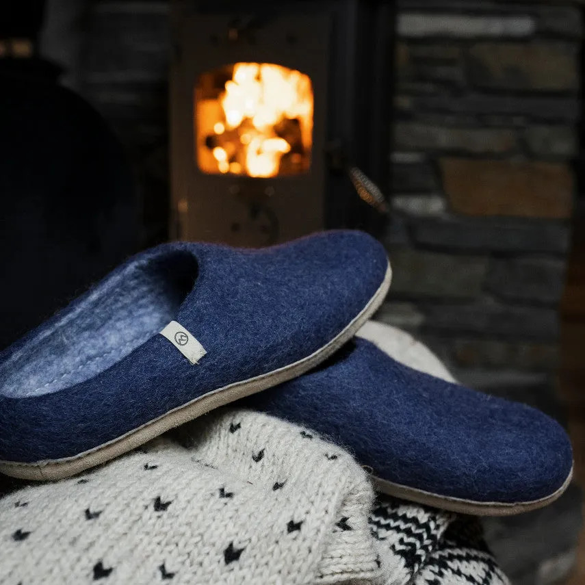 Wool Slippers - Denim