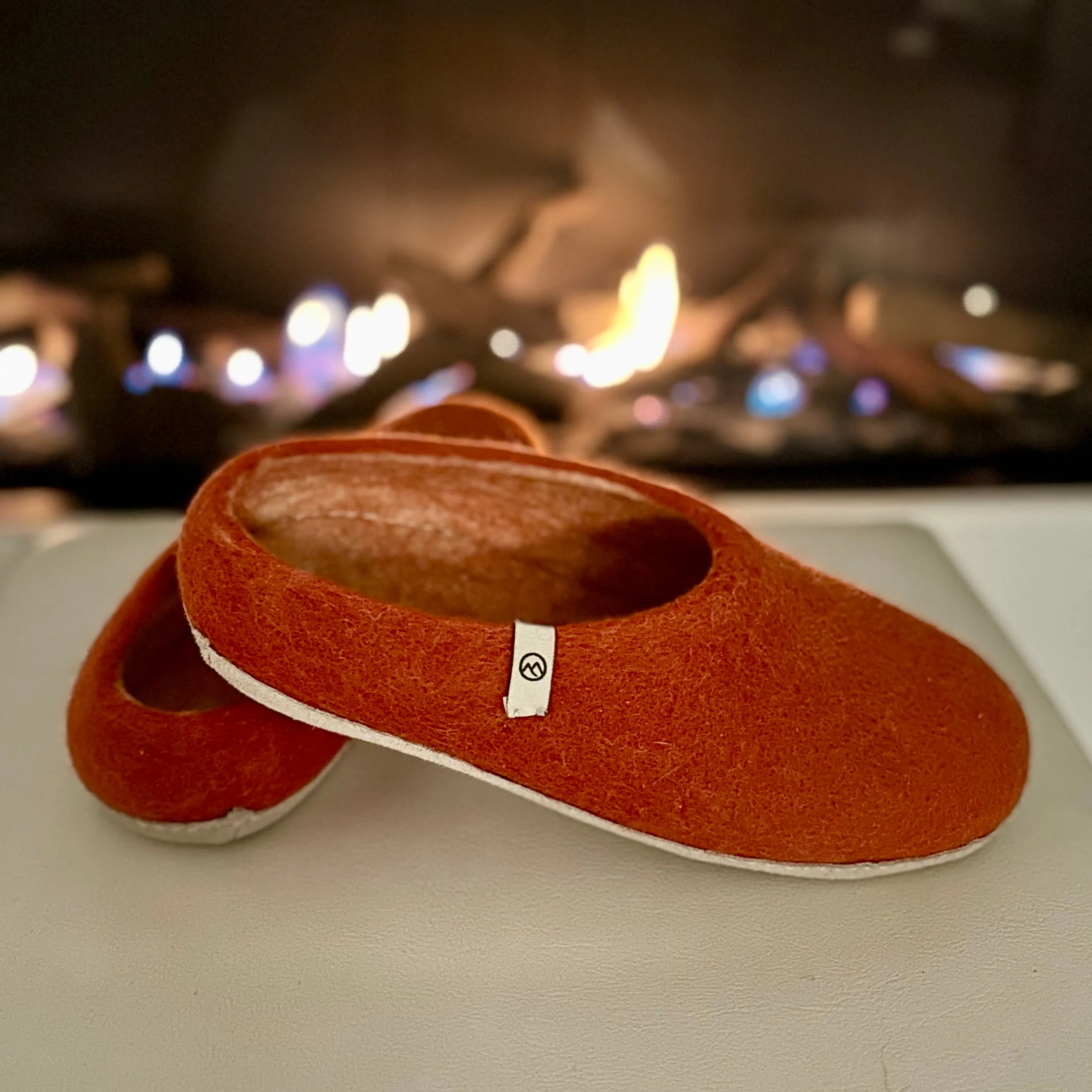 Wool Slippers - Orange