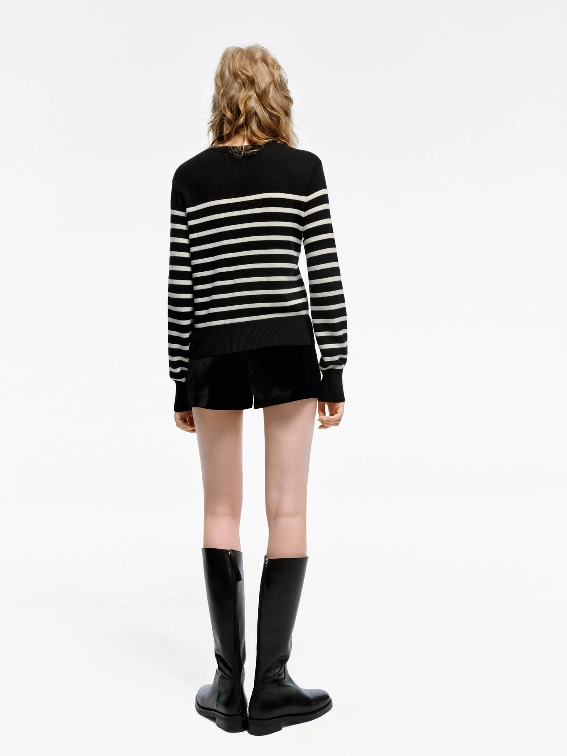 Wool Striped Knit Sweater