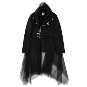 Wool Thick Gabardine Tulle Jacket