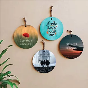 woopme® Positive Quotes Printed Wall Hanging For Home Office Restaurant Hall Wall Decor 4 PCs (8 x 8 Inch)