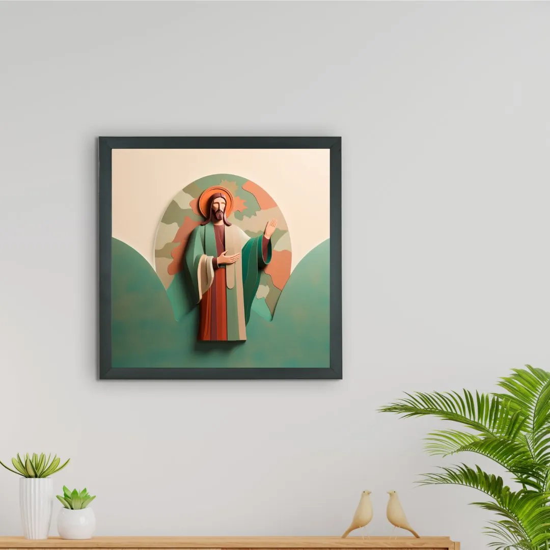 Words of Hope: Sowpeace's Premium Jesus Wall Art Canvas – Handcrafted Indian-Inspired Art for Stylish and Faithful Home Decor