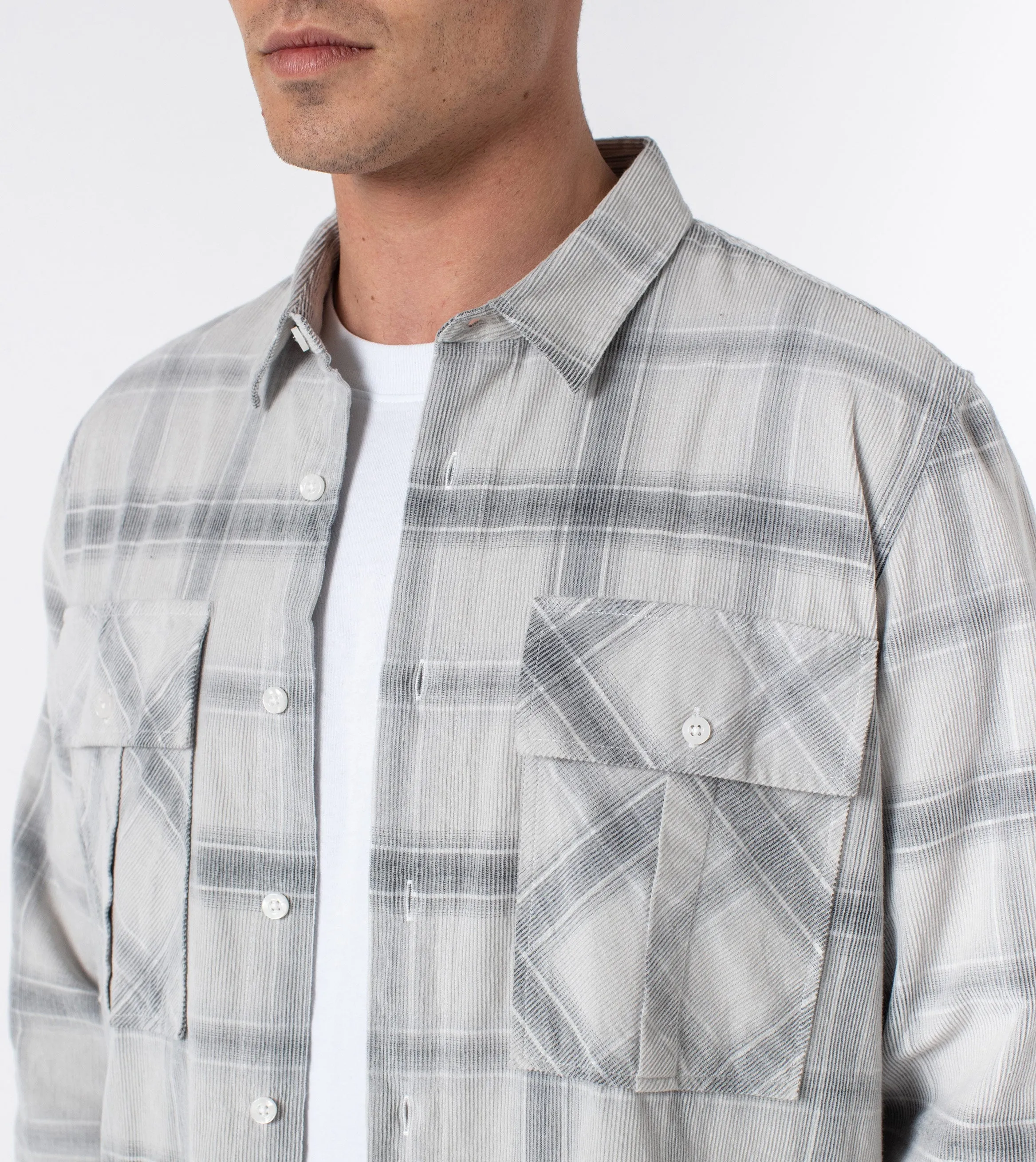 Work Cord LS Shirt Lt Grey