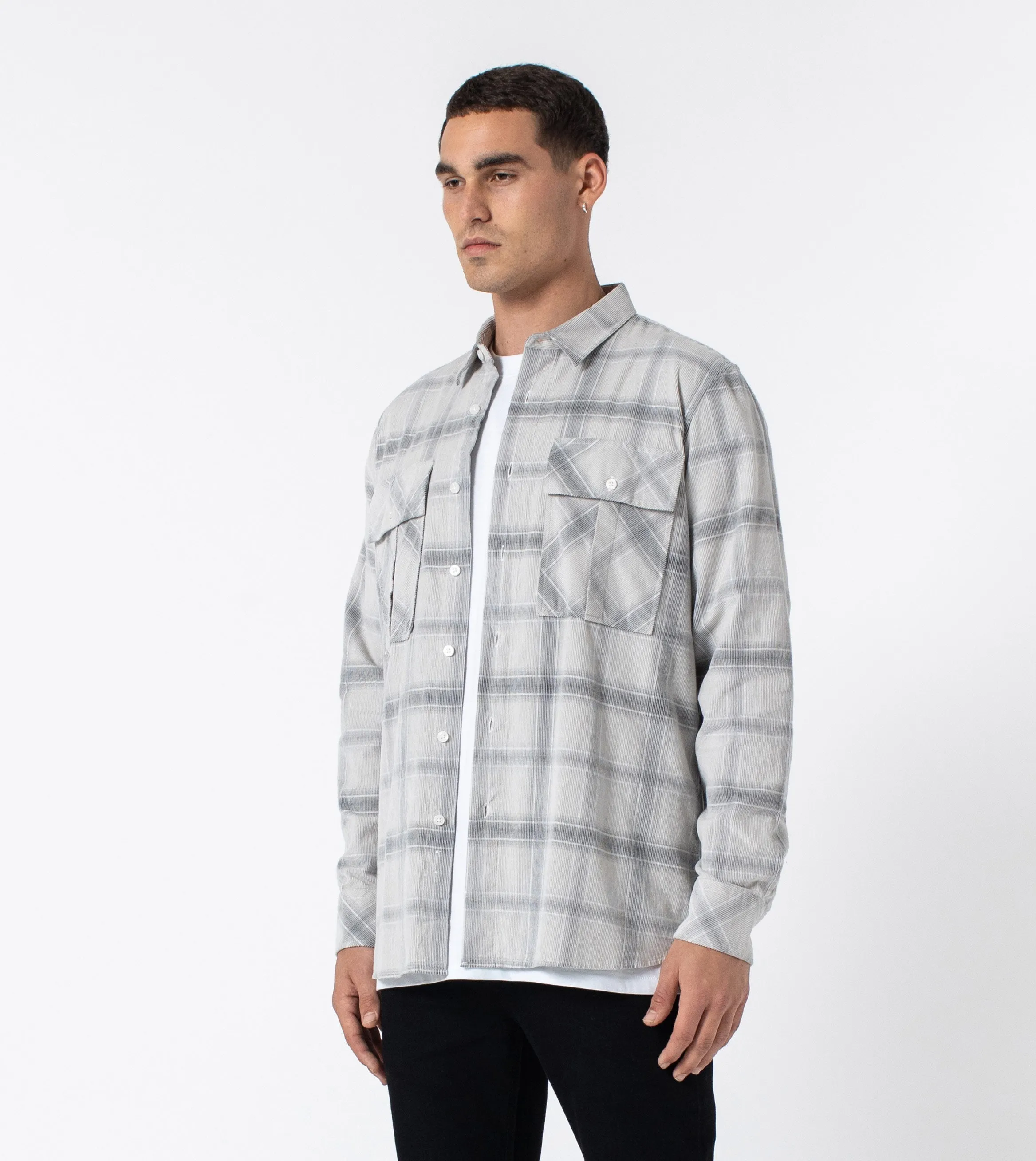 Work Cord LS Shirt Lt Grey