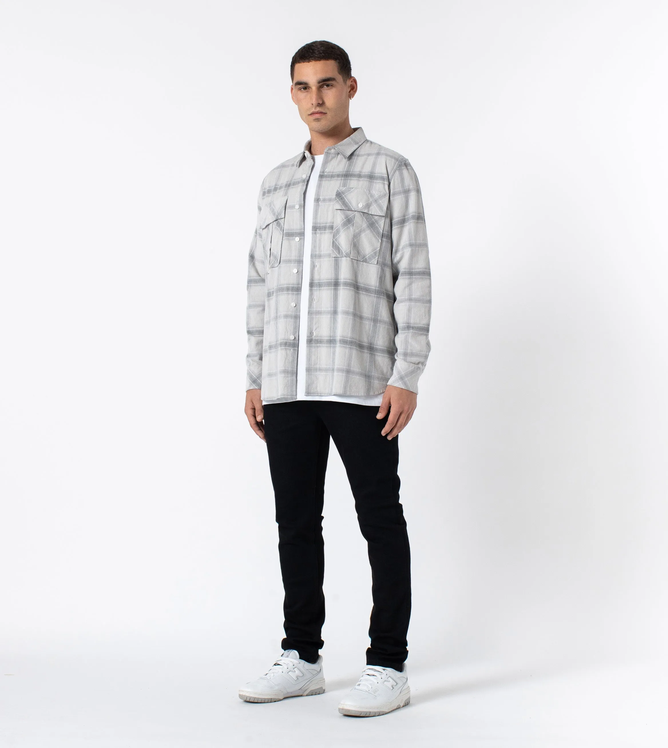 Work Cord LS Shirt Lt Grey