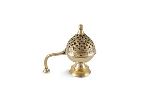 World Fire® Purifying Brass Dhuna Loban Burner | Brass Dhoop Dani | Bakhoor Holder | Loban Burner | Incense Holder | Metal Loban Burner for Pooja