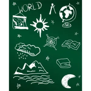 World Traveler Chalkboard Printed Backdrop