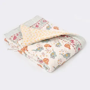 WORLDNEX Organic 100% Cotton Baby Quilt | Ac Blanket Comforter | 100 * 150cm | 0-5 Years (Design 4)