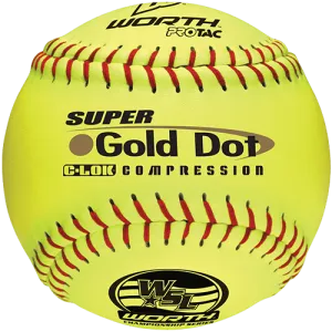 Worth 12" Super Gold Dot WSL Slowpitch Softballs (Dozen): YS44WSLS