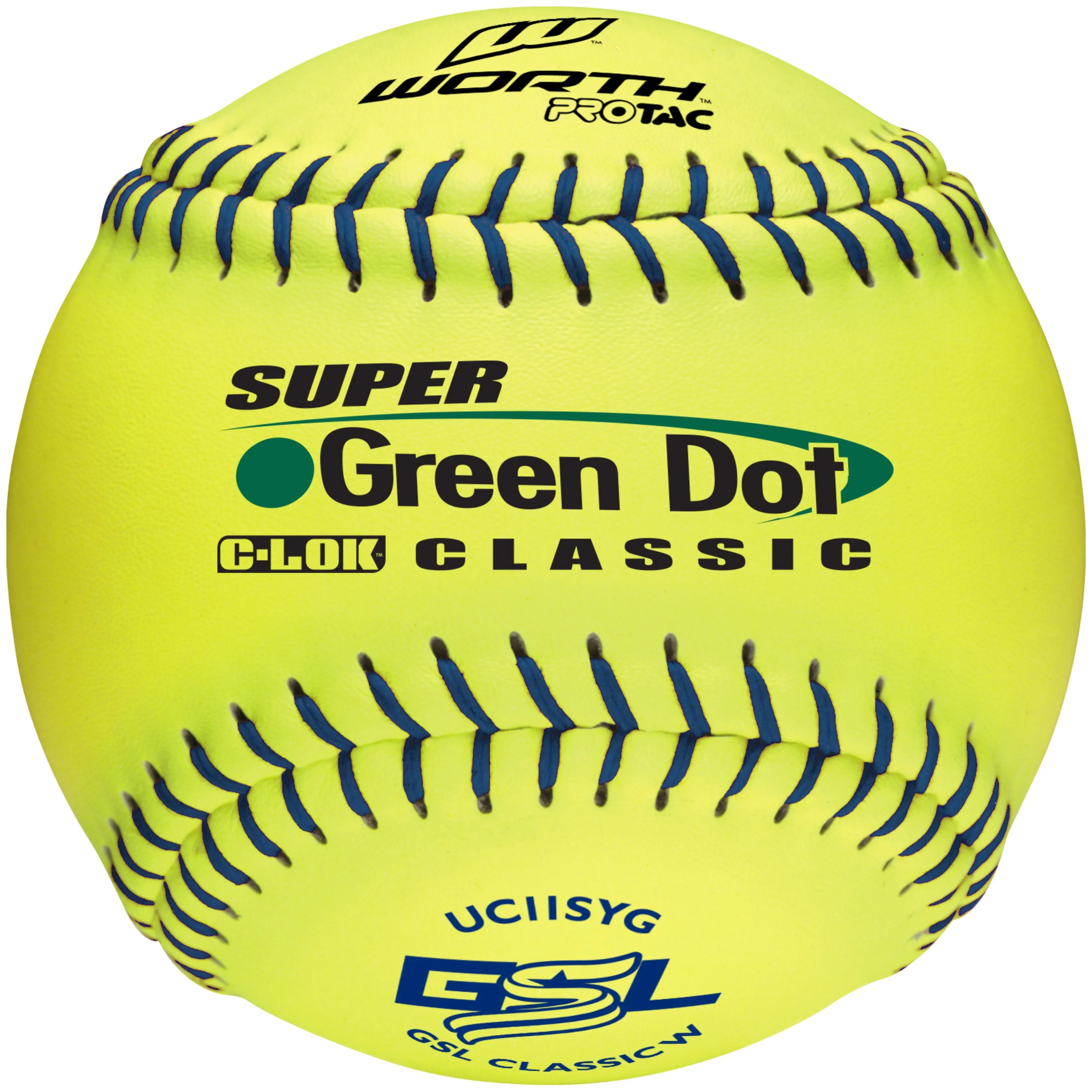 Worth Super Green Dot 11 inch GSL logo - One Dozen: UC11SYG