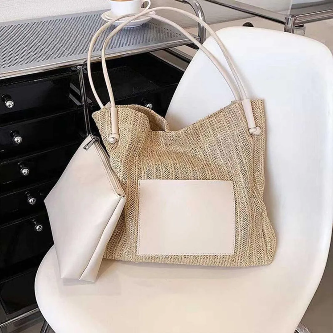 Woven Straw Tote Bag