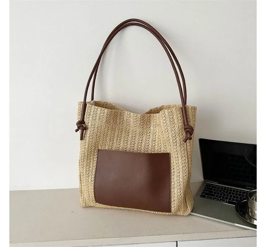 Woven Straw Tote Bag