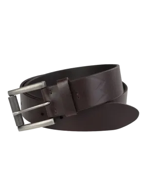 Wrangler Men's Brown Stitched Leather Belt