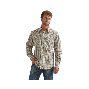 Wrangler Men's Retro Beige Snap Plaid Shirt