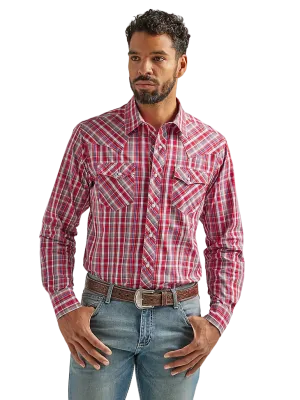 Wrangler Men's Wrinkle Resist Long Sleeve Western Snap Shirt