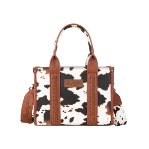 Wrangler Women's Cow Print Concealed Carry Tote Brown Crossbody