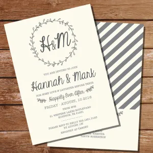 Wreath Rehearsal Dinner Invitation | Couples Shower Invite Template