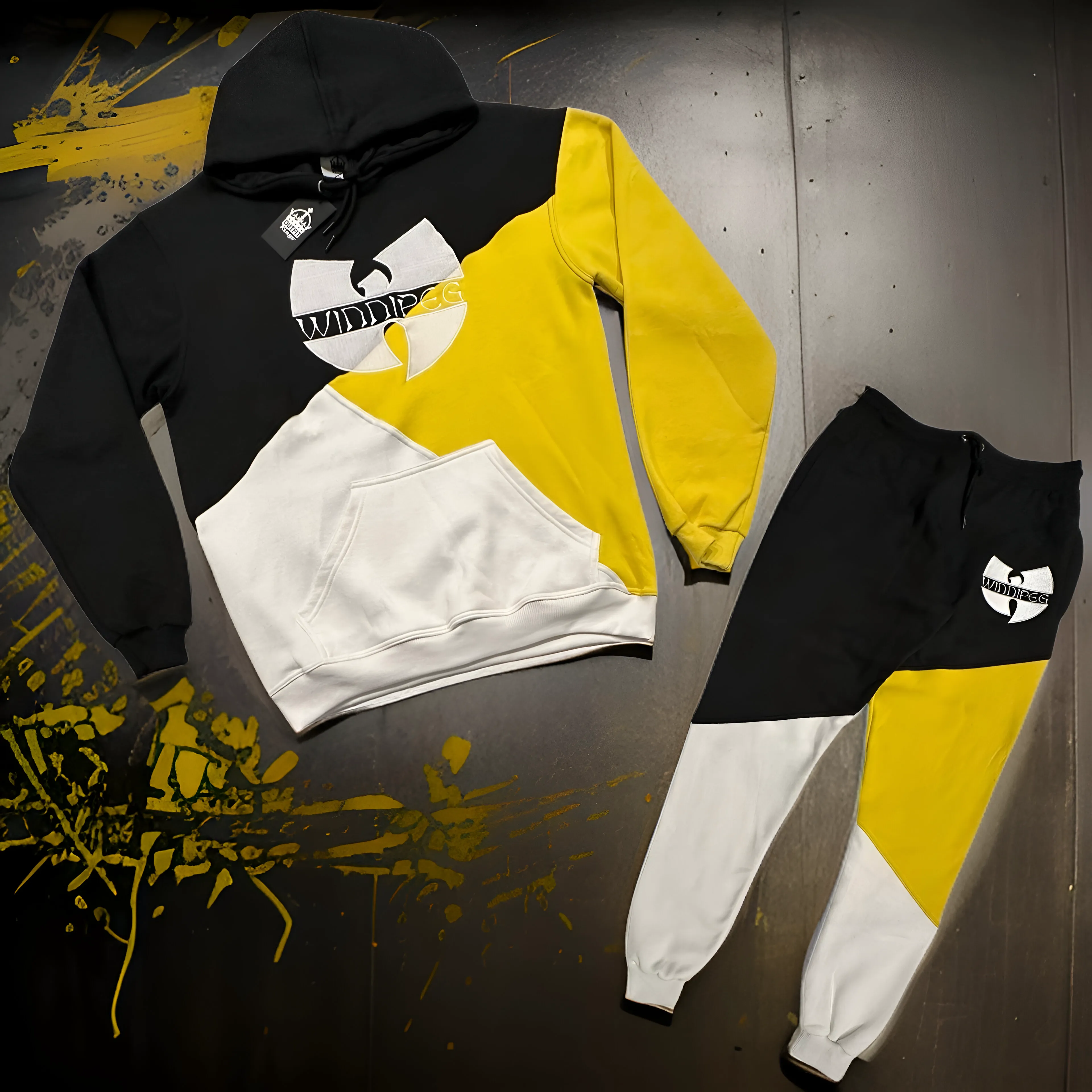 *WU-WINNIPEG* (3 TONE) JOGGER SWEATSUITS (EMBROIDERED LOGOS) (CUT & SEW)