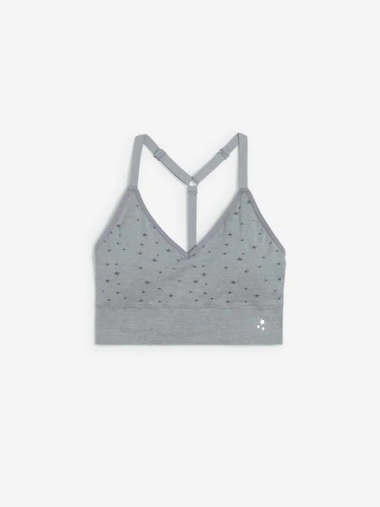 Wunderlove Grey Superstar Padded Sports Bra